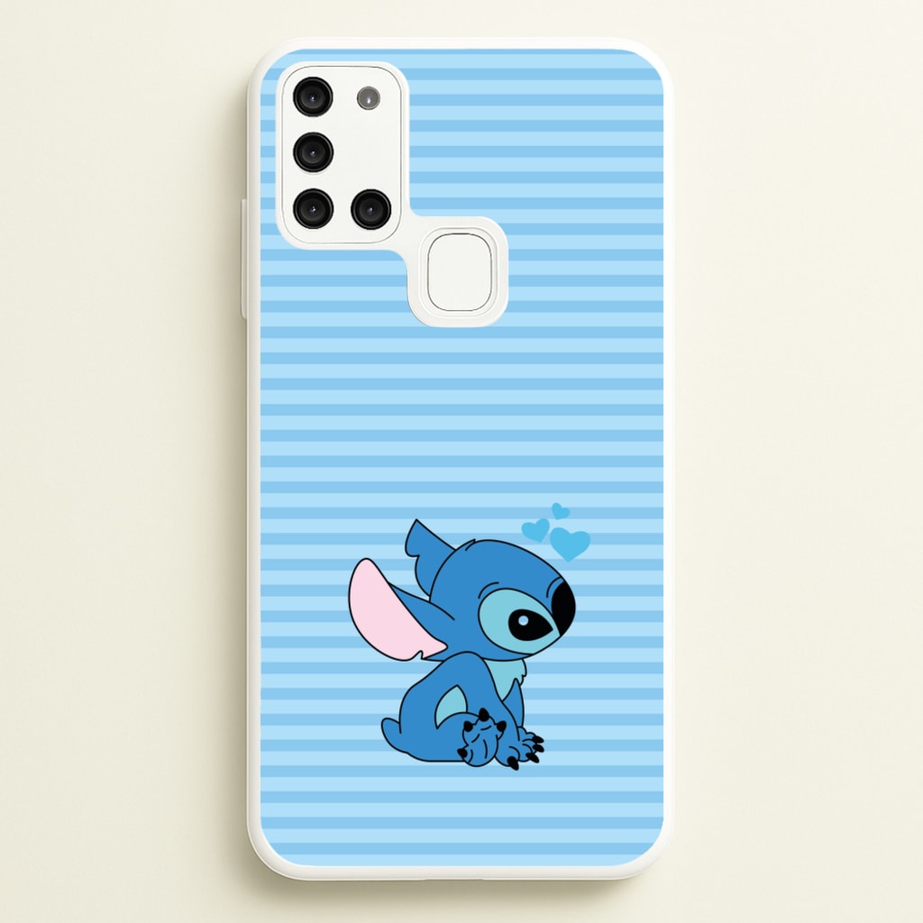 Blue Hearts Alien Blue Valentine's - Disney Valentine's Phone Case for Galaxy A21s