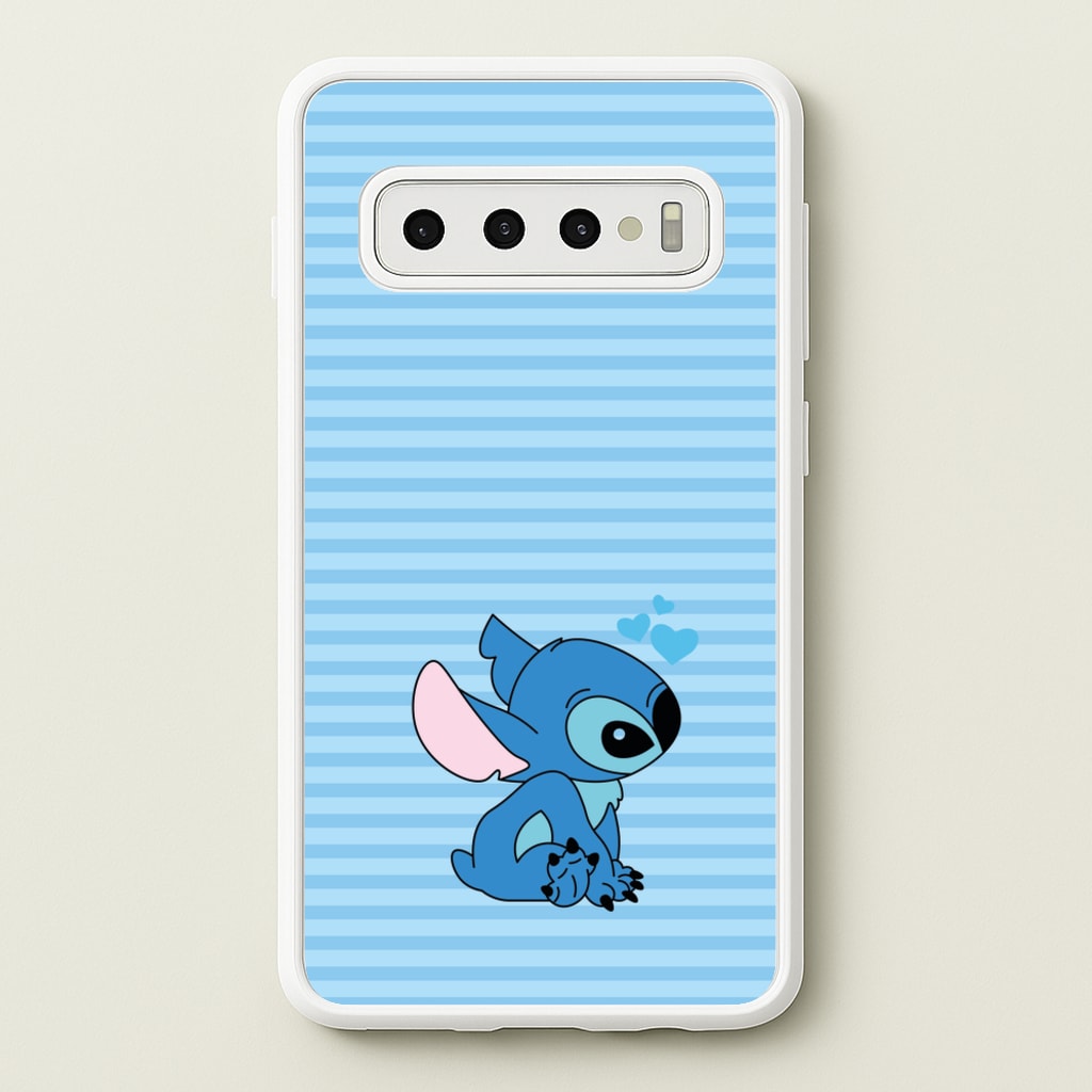 Blue Hearts Alien Blue Valentine's - Disney Valentine's Phone Case for Galaxy S10