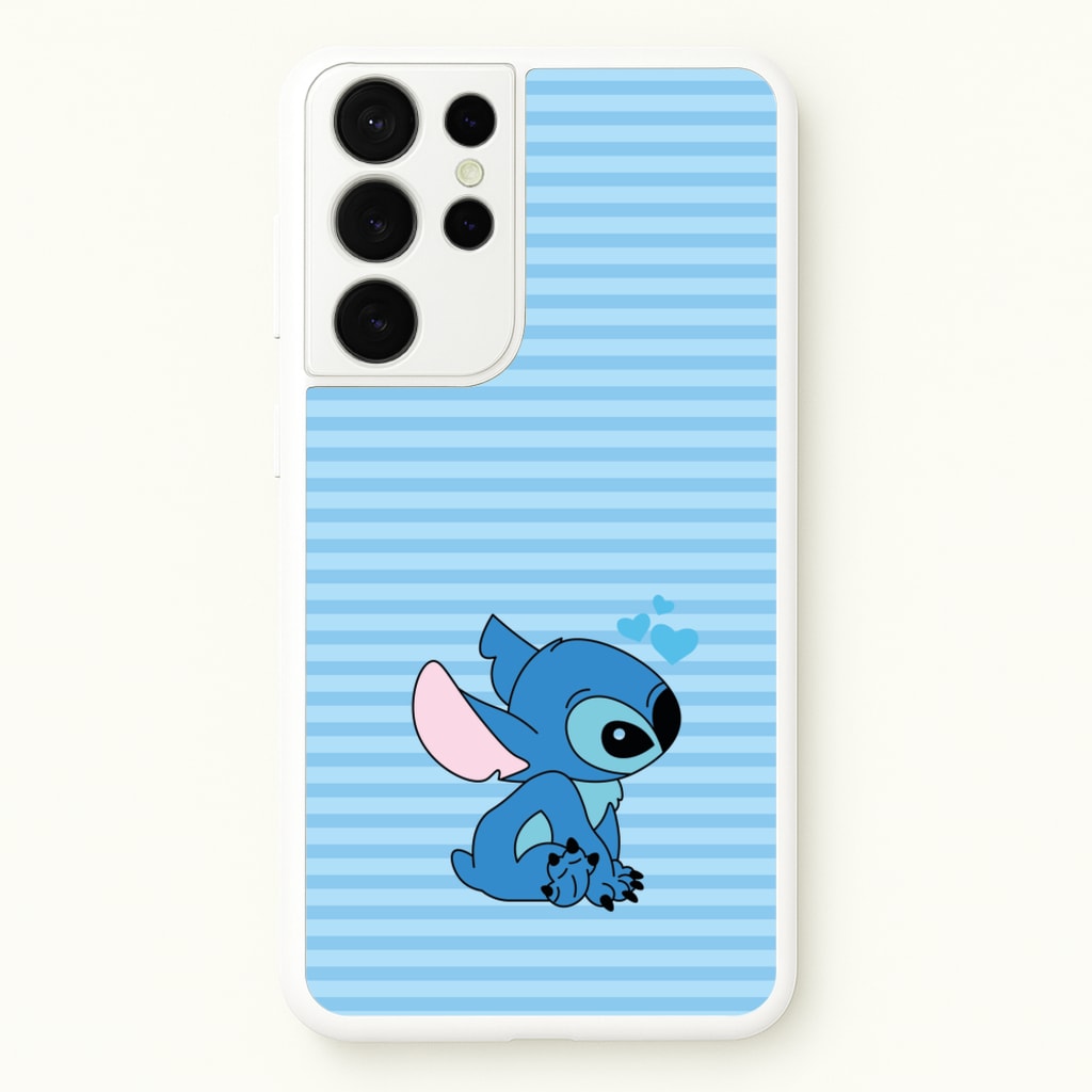 Blue Hearts Alien Blue Valentine's - Disney Valentine's Phone Case for Galaxy S21 Ultra