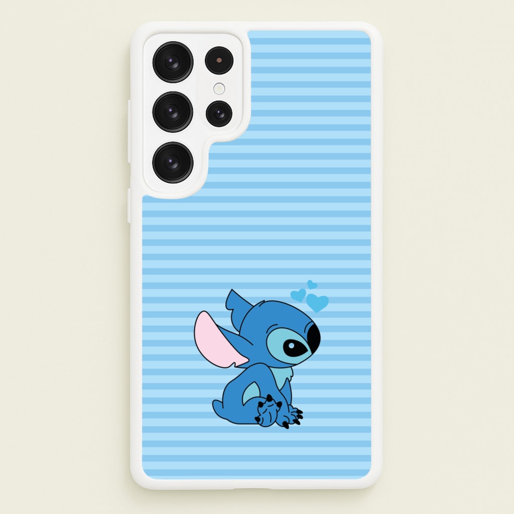 Blue Hearts Alien Blue Valentine's - Disney Valentine's Phone Case for Galaxy S22 Ultra