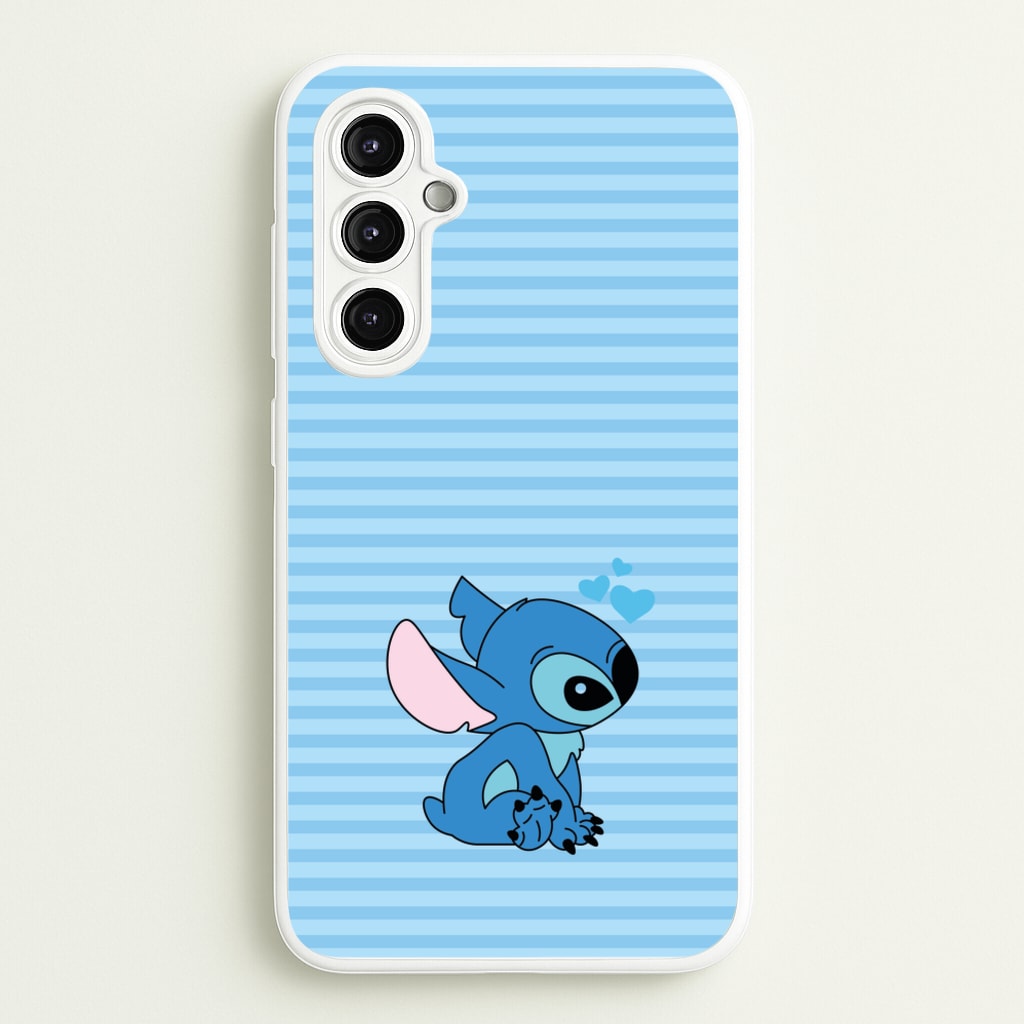 Blue Hearts Alien Blue Valentine's - Disney Valentine's Phone Case for Galaxy A14
