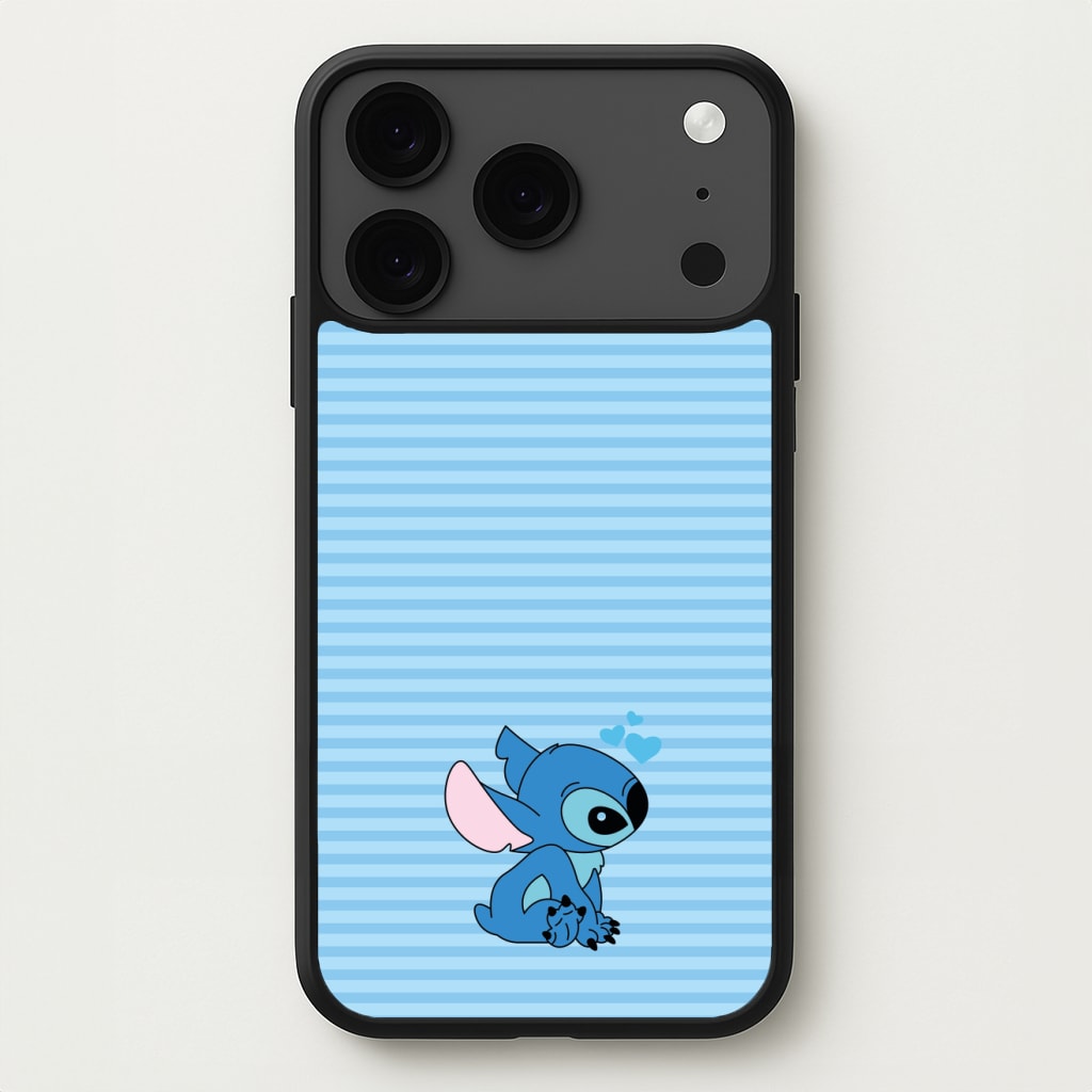 Blue Hearts Alien Blue Valentine's Phone Case for iPhone 17 Pro Max