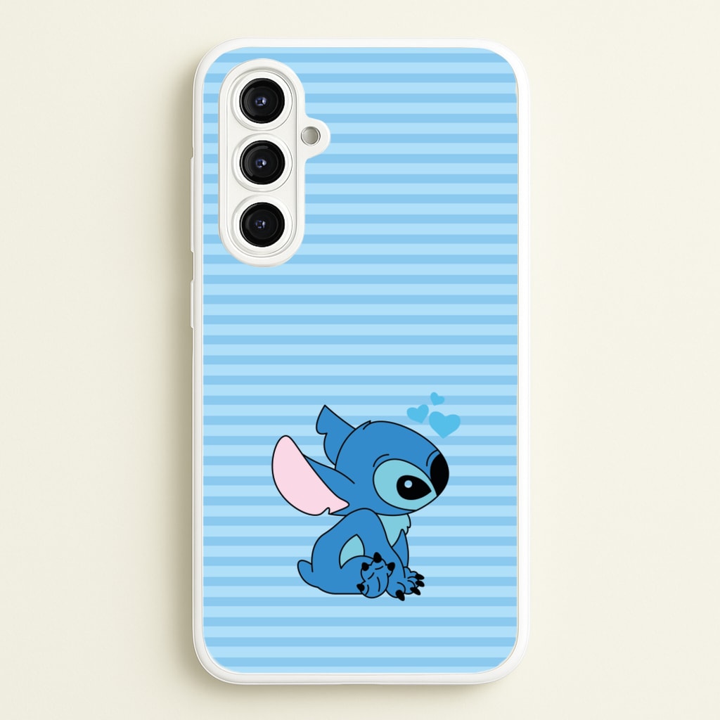 Blue Hearts Alien Blue Valentine's - Disney Valentine's Phone Case for Galaxy A16