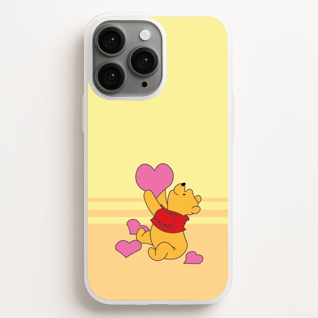Pooh Love Heart Balloons Valentine's - Disney Valentine's Phone Case for iPhone 16 Pro Max