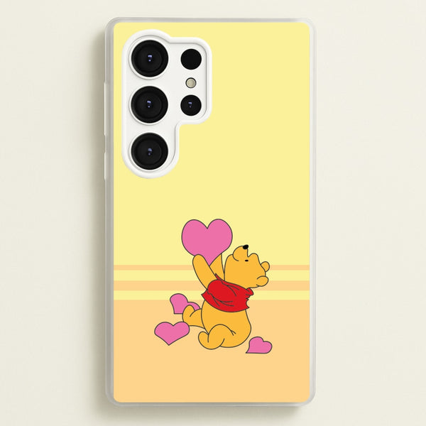 Pooh Love Heart Balloons Valentine's - Disney Valentine's Phone Case for Galaxy S25 Ultra