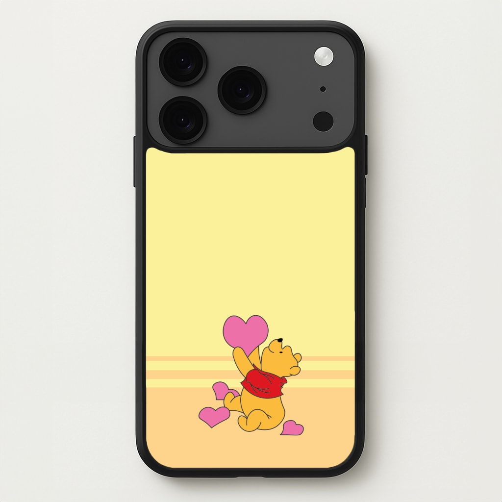 Pooh Love Heart Balloons Valentine's Phone Case for iPhone 17 Pro