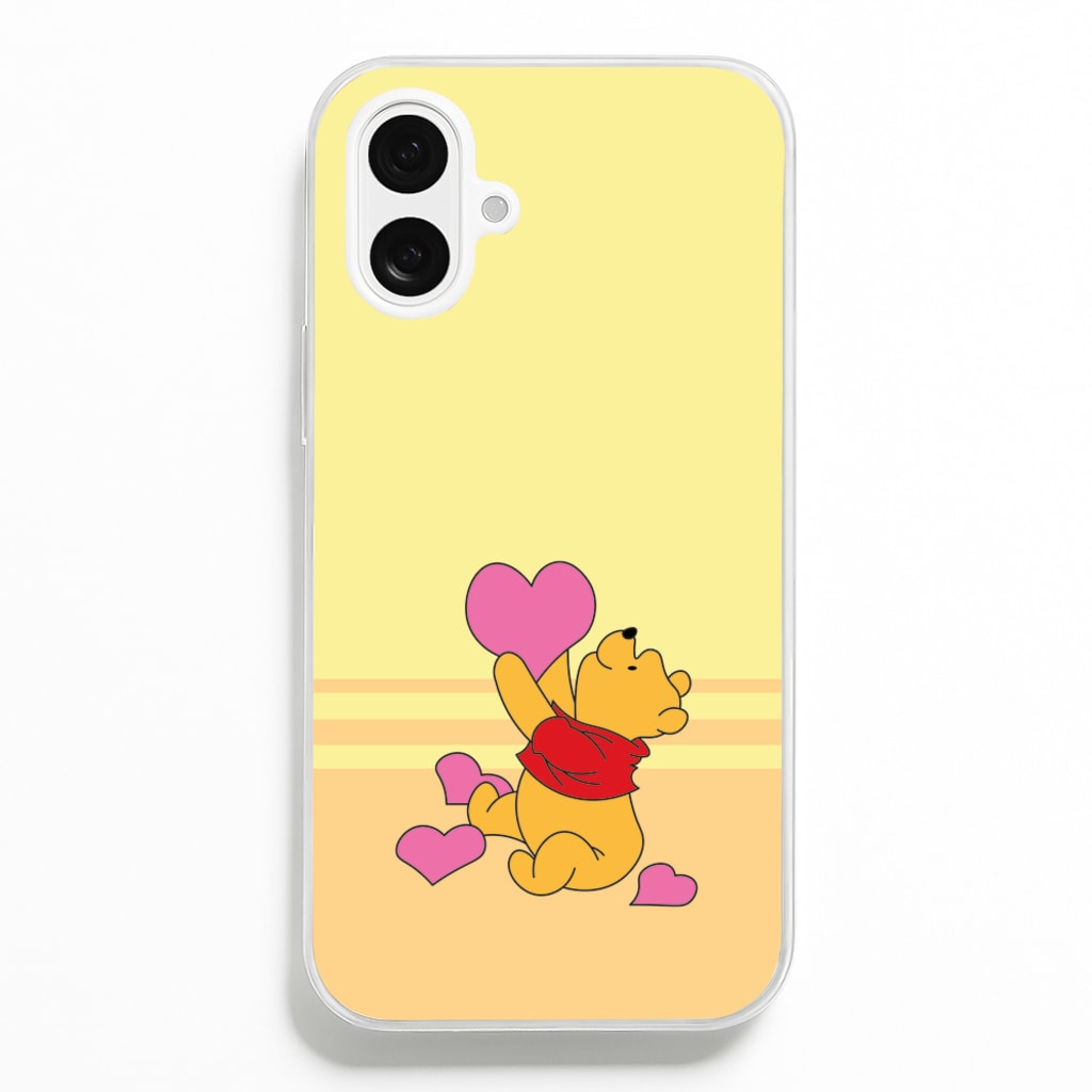 Pooh Love Heart Balloons Valentine's - Disney Valentine's Phone Case for iPhone 16 Plus