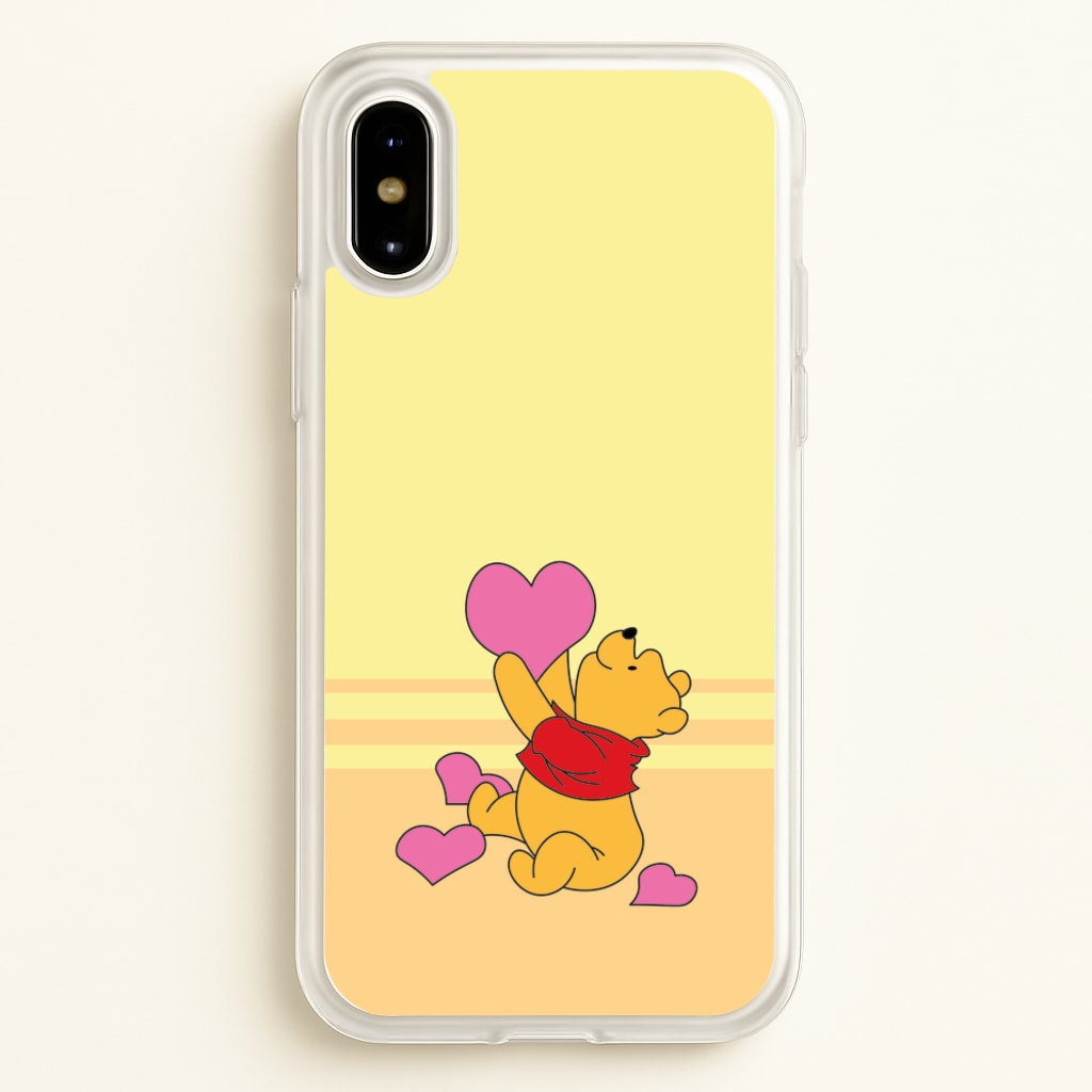 Pooh Love Heart Balloons Valentine's - Disney Valentine's Phone Case for iPhone X / XS