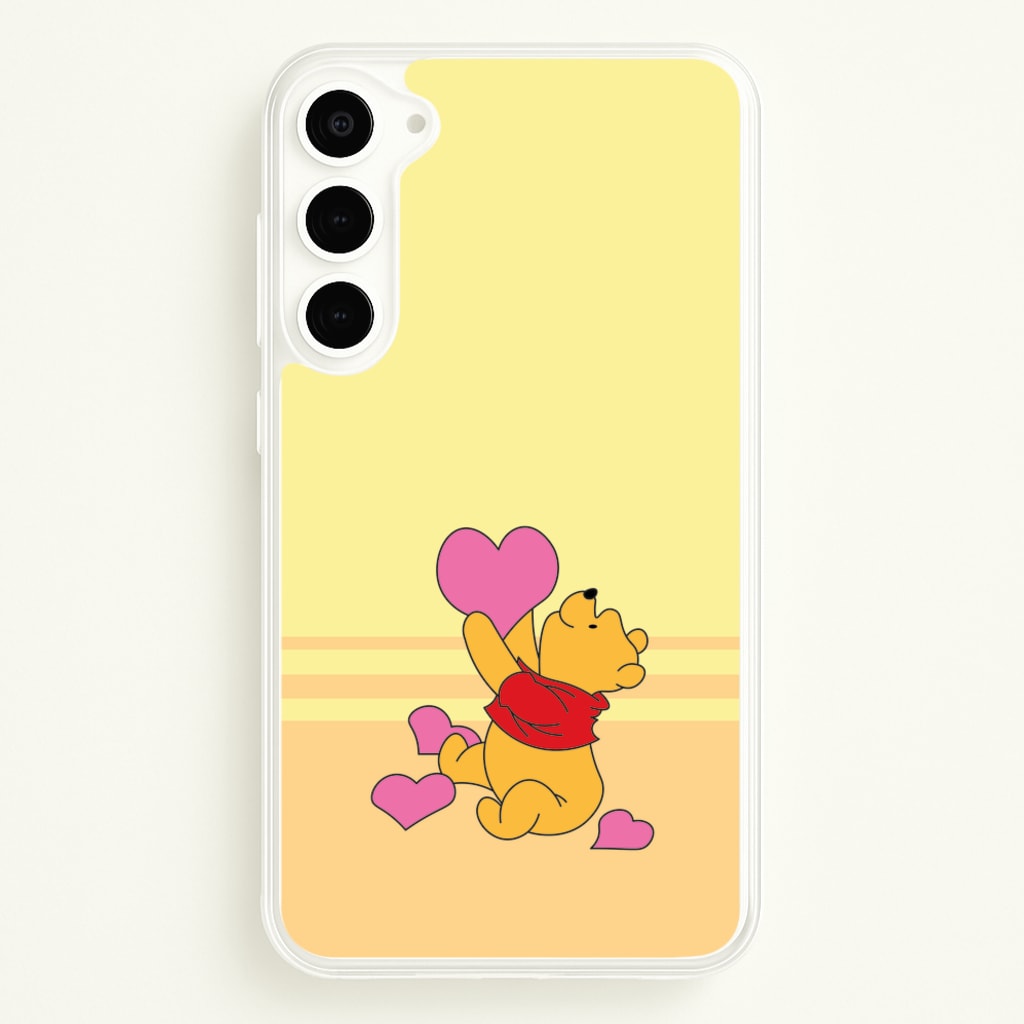 Pooh Love Heart Balloons Valentine's - Disney Valentine's Phone Case for Galaxy S23