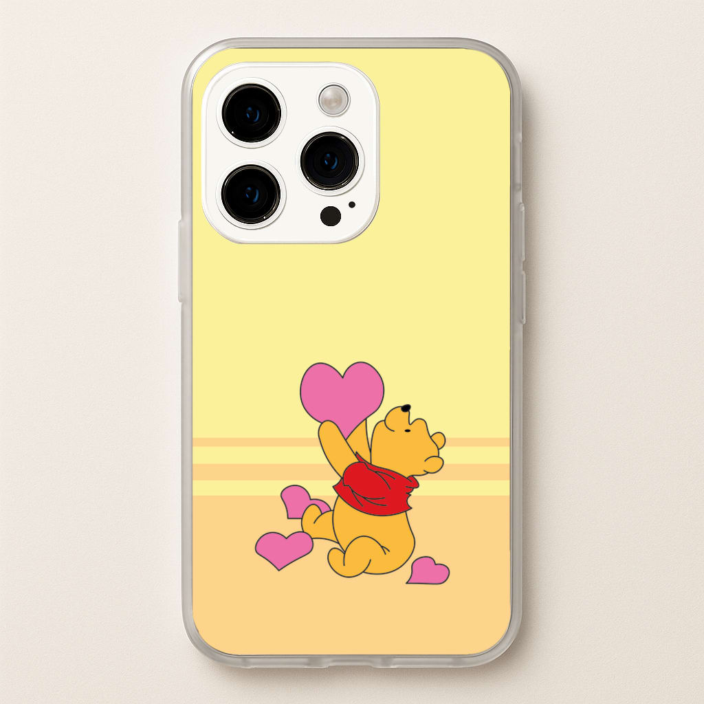 Pooh Love Heart Balloons Valentine's - Disney Valentine's Phone Case for iPhone 15 Pro