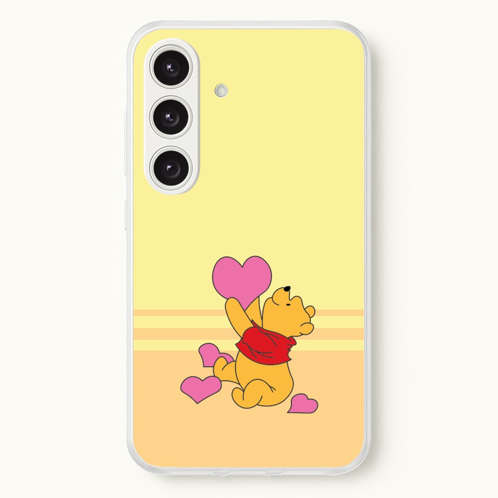 Pooh Love Heart Balloons Valentine's - Disney Valentine's Phone Case for Galaxy S24