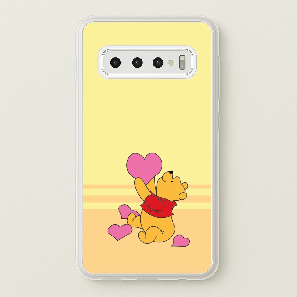 Pooh Love Heart Balloons Valentine's - Disney Valentine's Phone Case for Galaxy S10