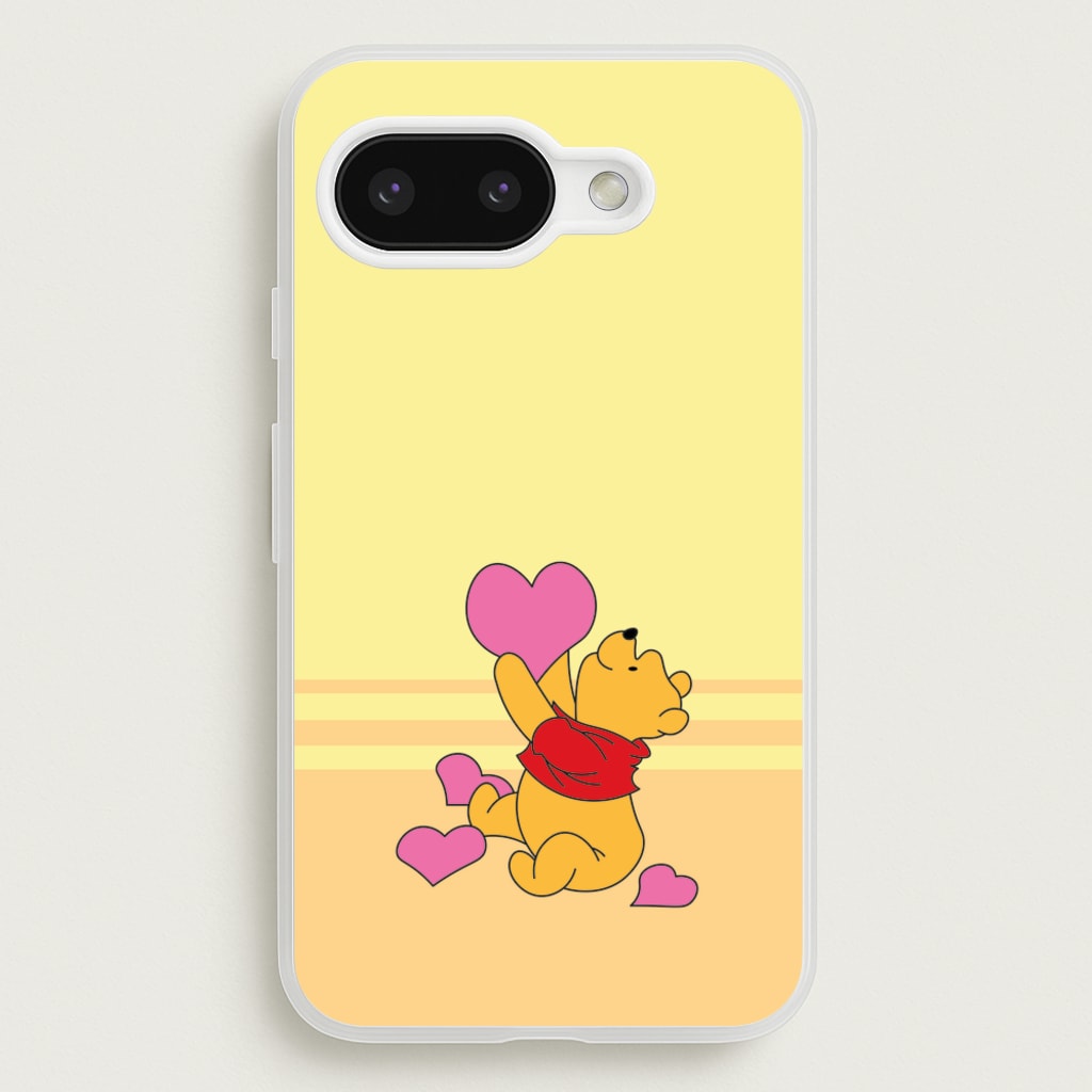 Pooh Love Heart Balloons Valentine's - Disney Valentine's Phone Case for Google Pixel 9a