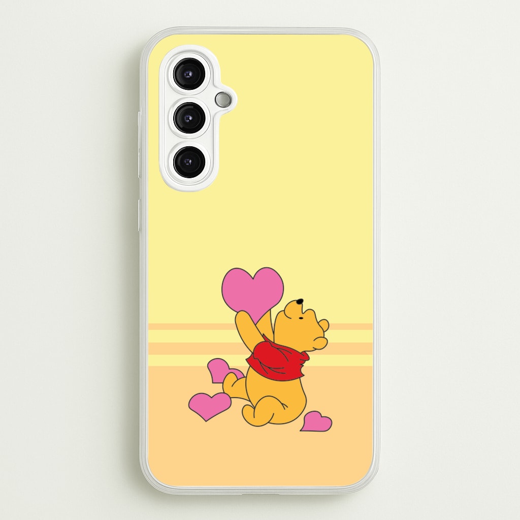 Pooh Love Heart Balloons Valentine's - Disney Valentine's Phone Case for Galaxy A14