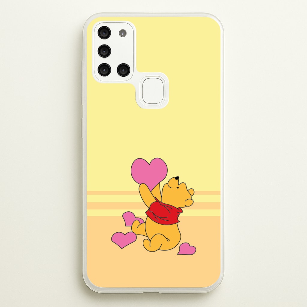 Pooh Love Heart Balloons Valentine's - Disney Valentine's Phone Case for Galaxy A21s