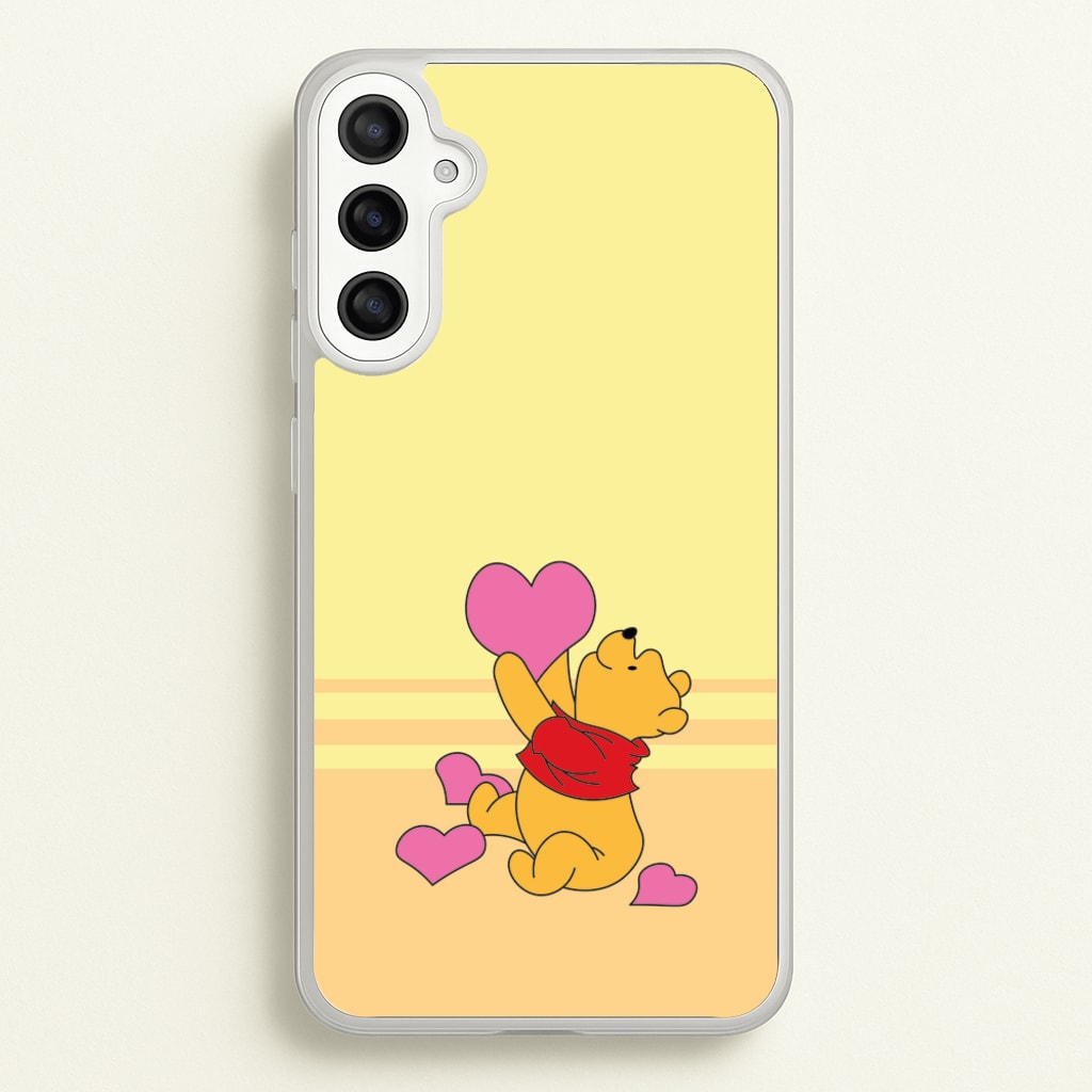 Pooh Love Heart Balloons Valentine's - Disney Valentine's Phone Case for Galaxy A36