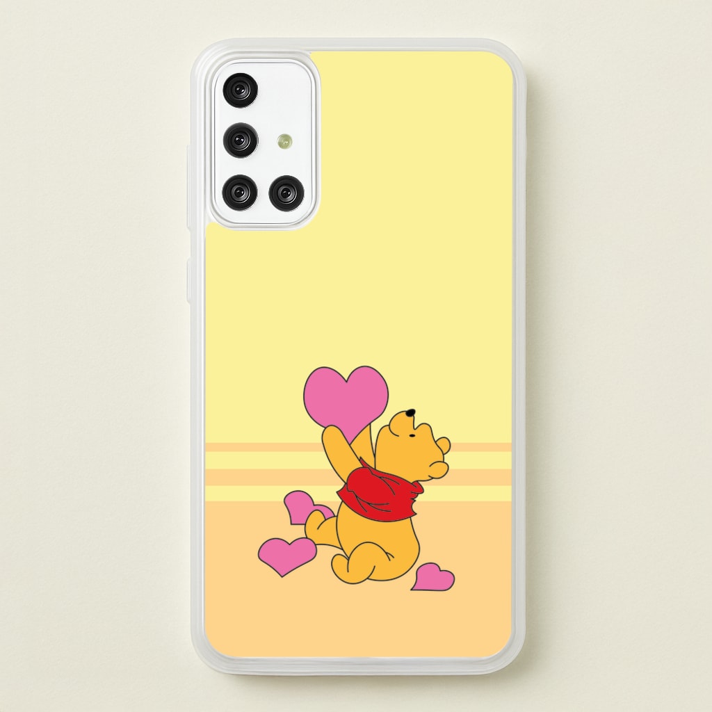 Pooh Love Heart Balloons Valentine's - Disney Valentine's Phone Case for Galaxy A71