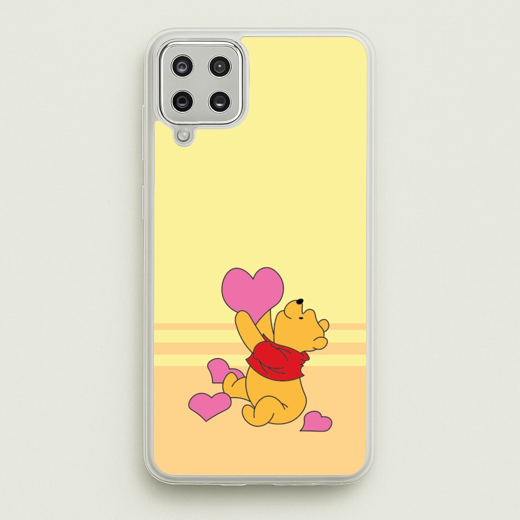 Pooh Love Heart Balloons Valentine's - Disney Valentine's Phone Case for Galaxy A12
