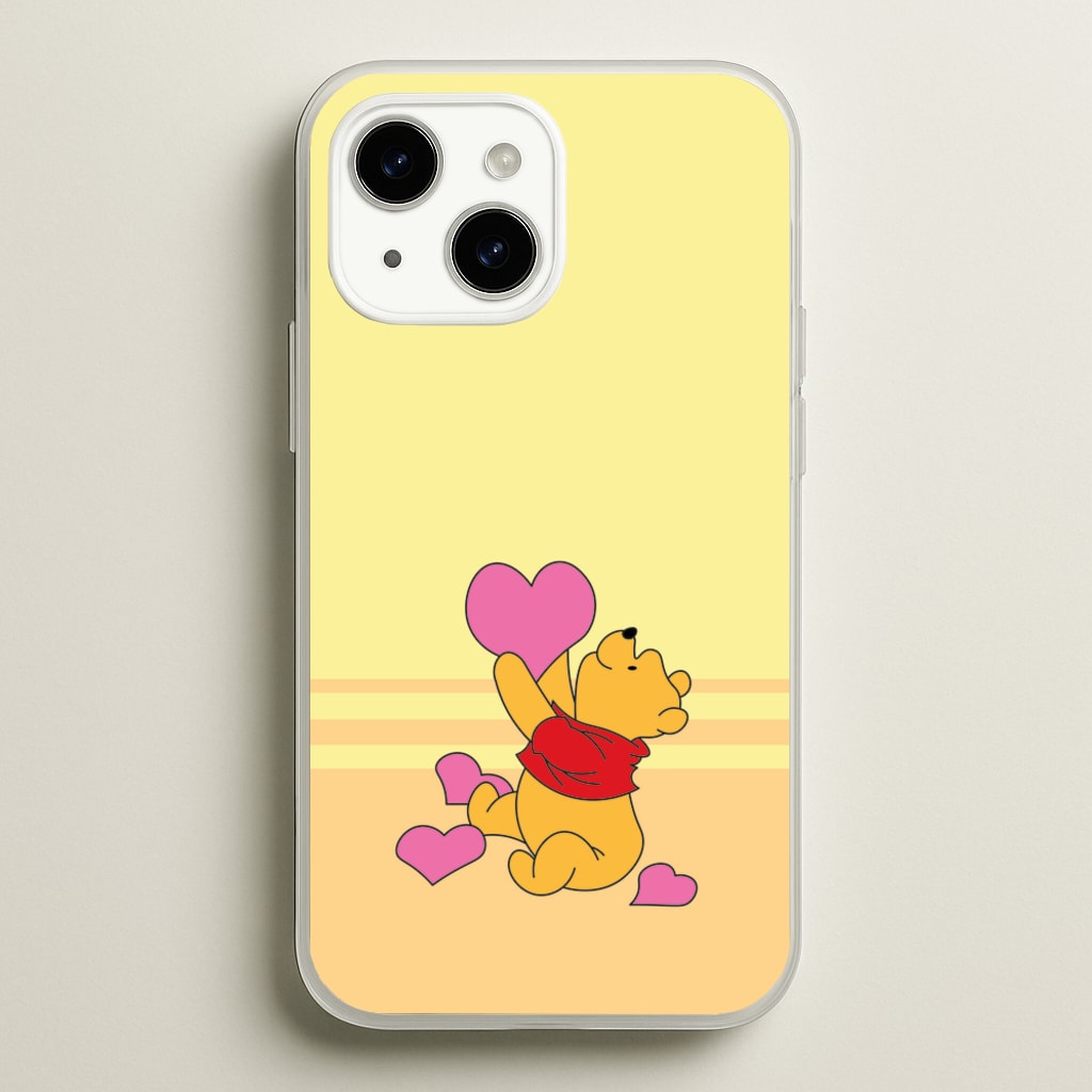 Pooh Love Heart Balloons Valentine's - Disney Valentine's Phone Case for iPhone 15