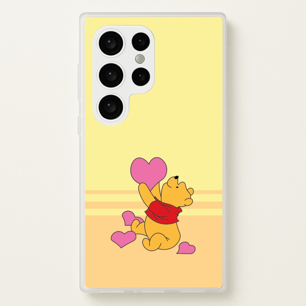 Pooh Love Heart Balloons Valentine's - Disney Valentine's Phone Case for Galaxy S24 Ultra