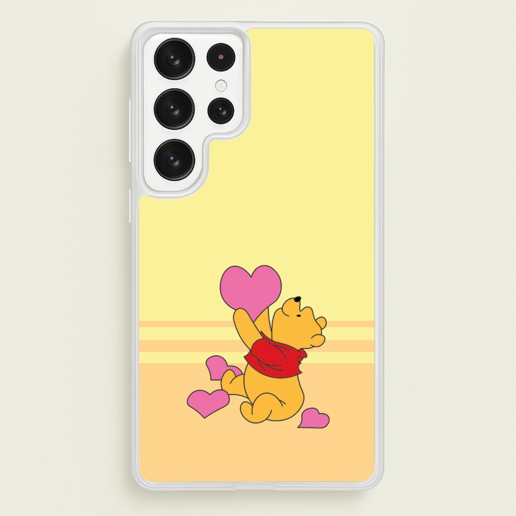Pooh Love Heart Balloons Valentine's - Disney Valentine's Phone Case for Galaxy S22 Ultra