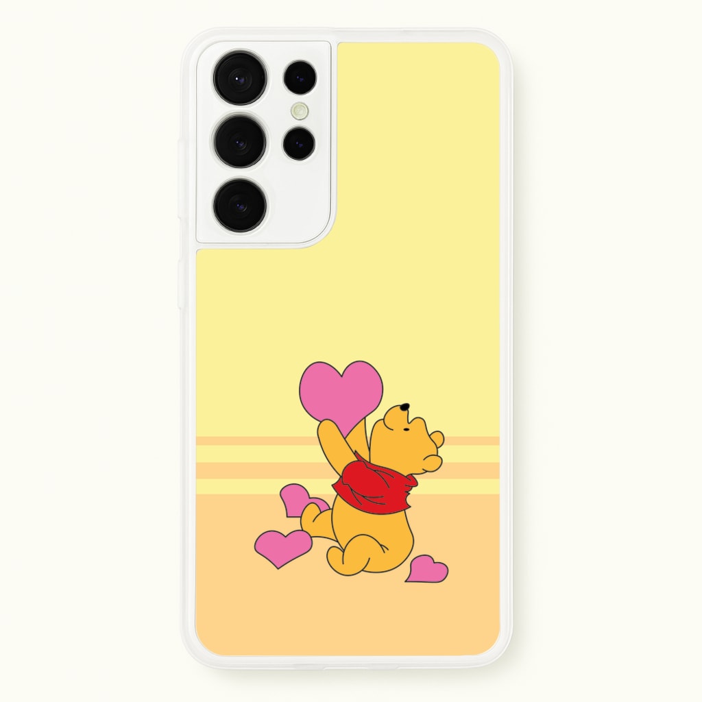 Pooh Love Heart Balloons Valentine's - Disney Valentine's Phone Case for Galaxy S21 Ultra