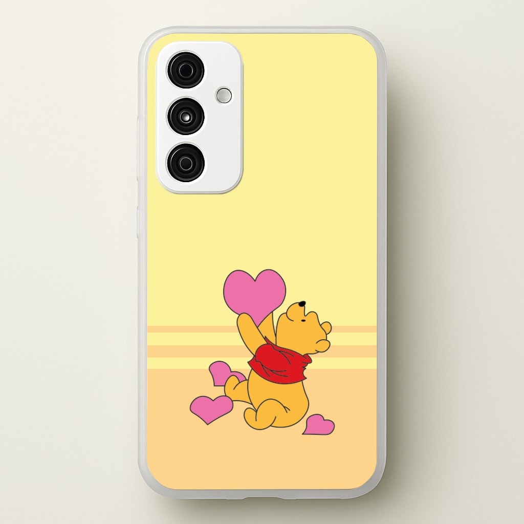 Pooh Love Heart Balloons Valentine's - Disney Valentine's Phone Case for Galaxy A35