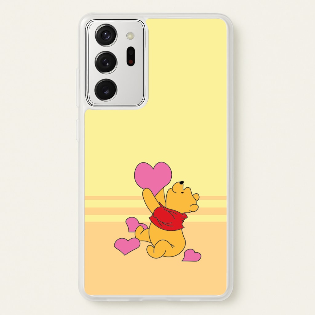 Pooh Love Heart Balloons Valentine's - Disney Valentine's Phone Case for Galaxy Note 20 Ultra