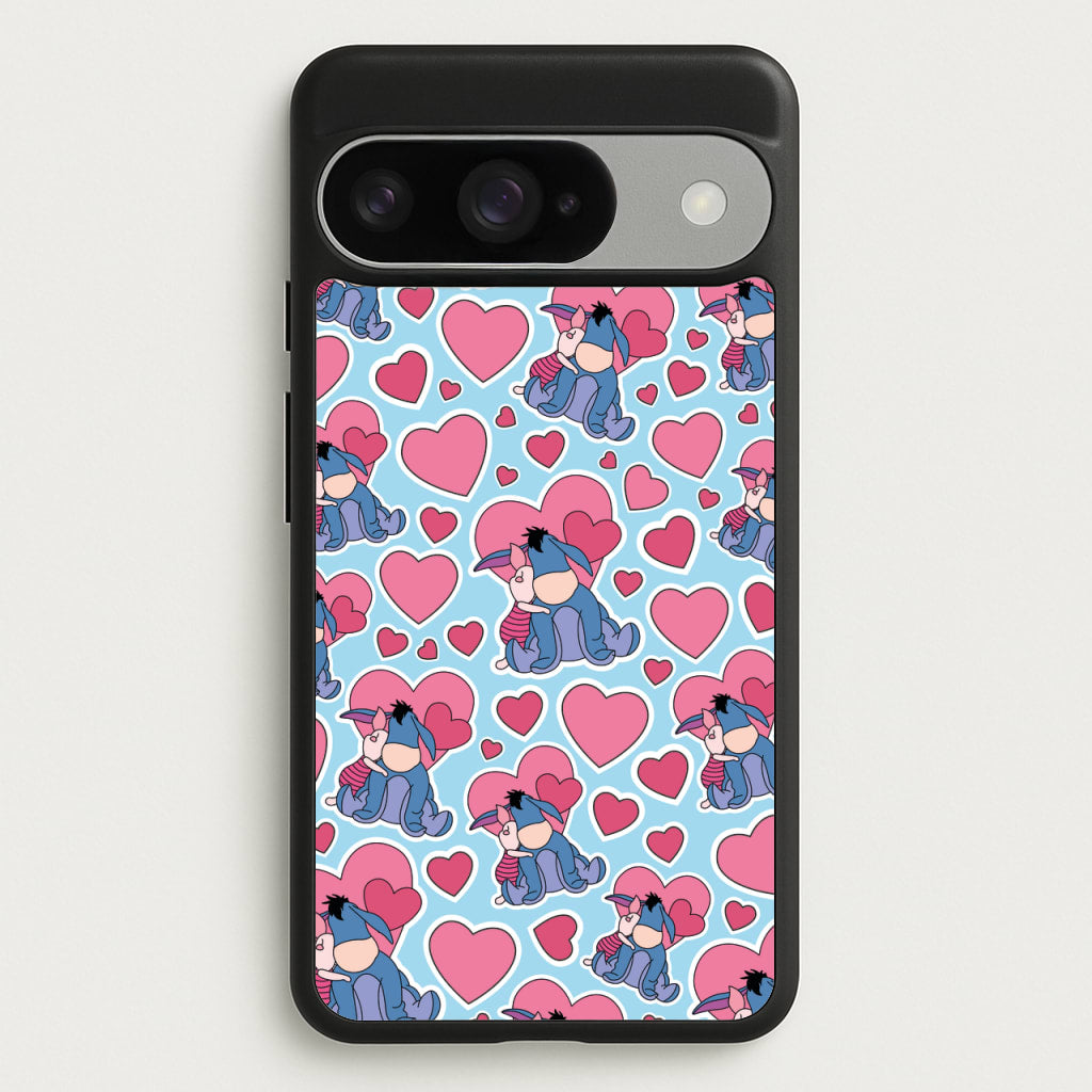 Donkey and Pig Pattern Valentine's Phone Case for Google Pixel 10 / 10 Pro
