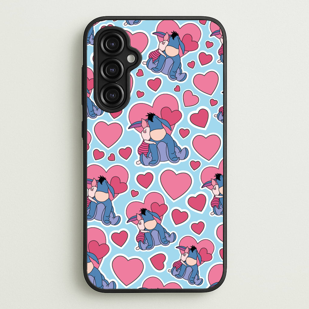 Donkey and Pig Pattern Valentine's - Disney Valentine's Phone Case for Galaxy A14