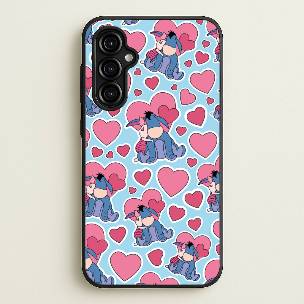 Donkey and Pig Pattern Valentine's - Disney Valentine's Phone Case for Galaxy A54