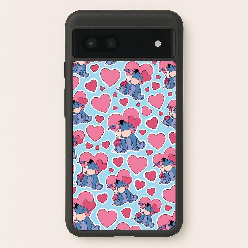 Donkey and Pig Pattern Valentine's - Disney Valentine's Phone Case for Google Pixel 7a