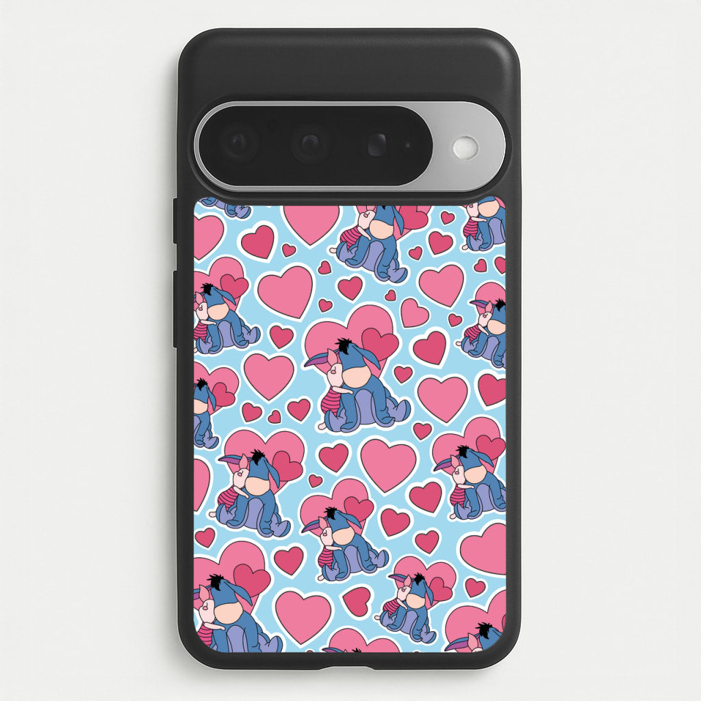 Donkey and Pig Pattern Valentine's Phone Case for Google Pixel 10 Pro XL
