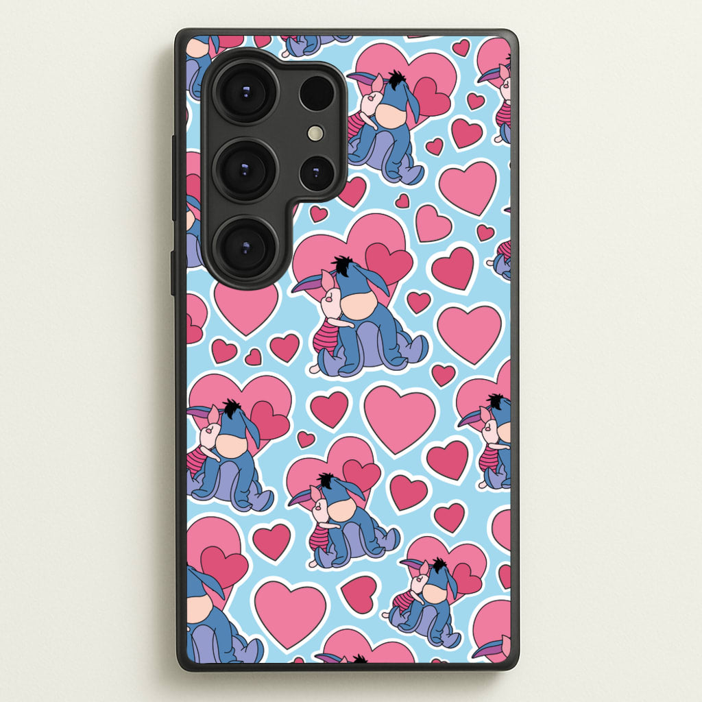 Donkey and Pig Pattern Valentine's - Disney Valentine's Phone Case for Galaxy S25 Ultra