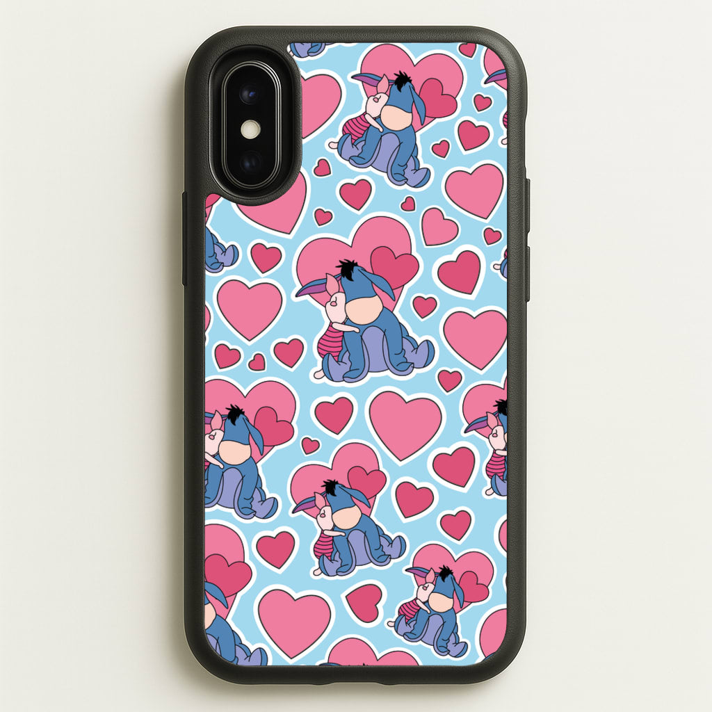 Donkey and Pig Pattern Valentine's - Disney Valentine's Phone Case for iPhone X / XS