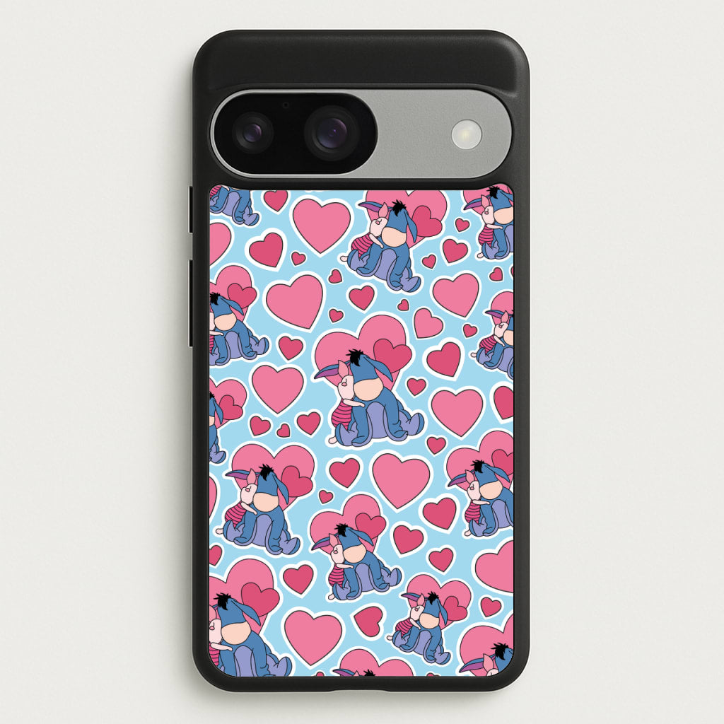 Donkey and Pig Pattern Valentine's - Disney Valentine's Phone Case for Google Pixel 9 / 9 Pro
