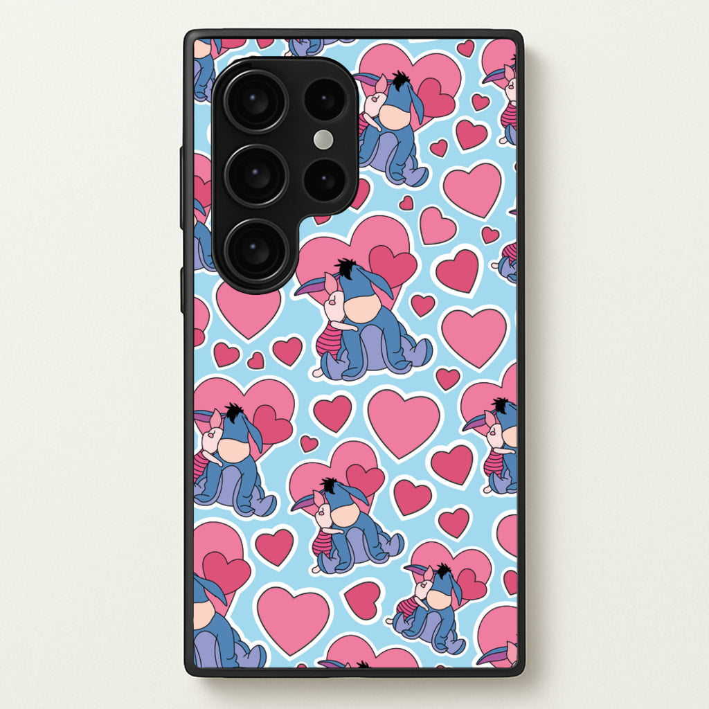 Donkey and Pig Pattern Valentine's - Disney Valentine's Phone Case for Galaxy S24 Ultra