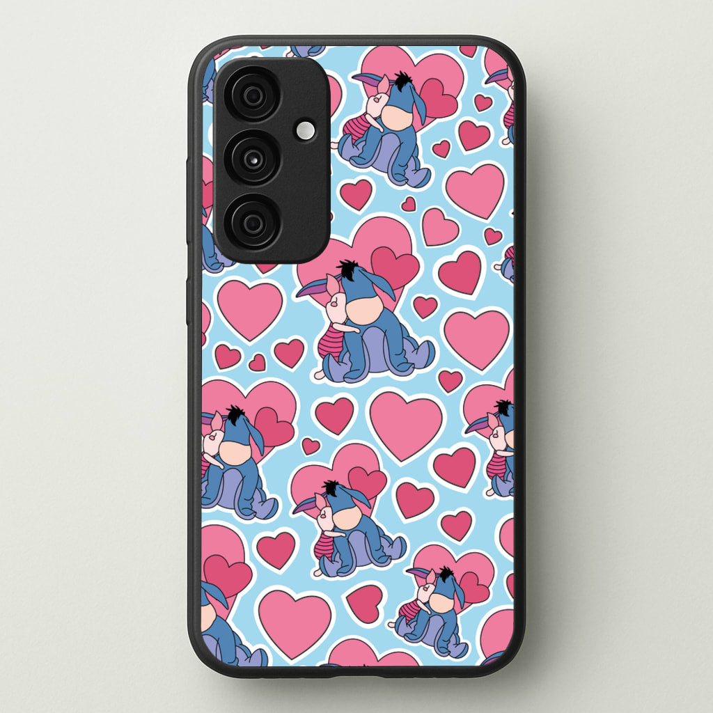 Donkey and Pig Pattern Valentine's - Disney Valentine's Phone Case for Galaxy A35