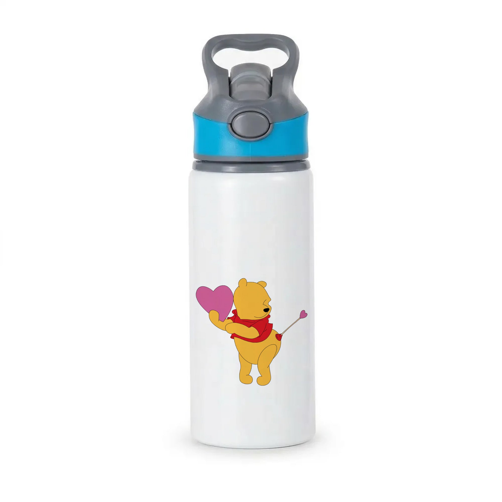 Cupid Pooh Valentine's Active Water Bottle - Blue