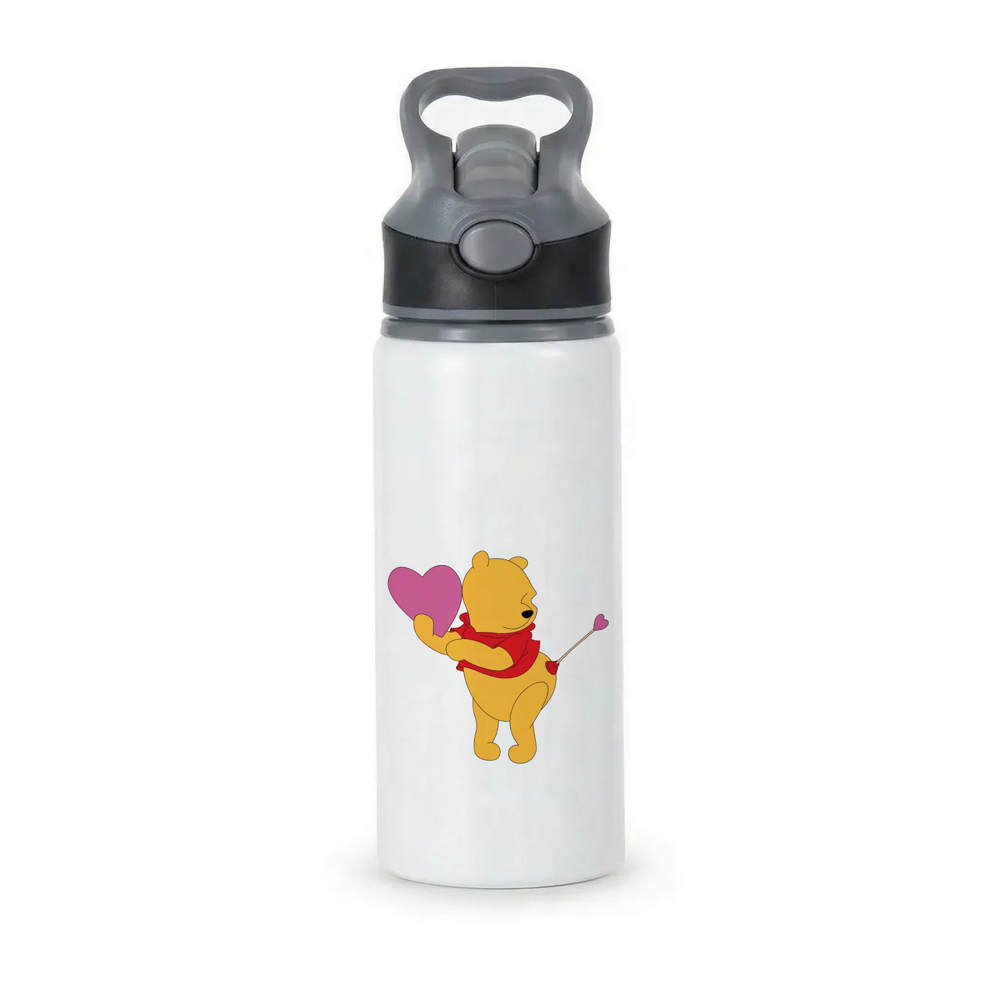 Cupid Pooh Valentine's Active Water Bottle - Black