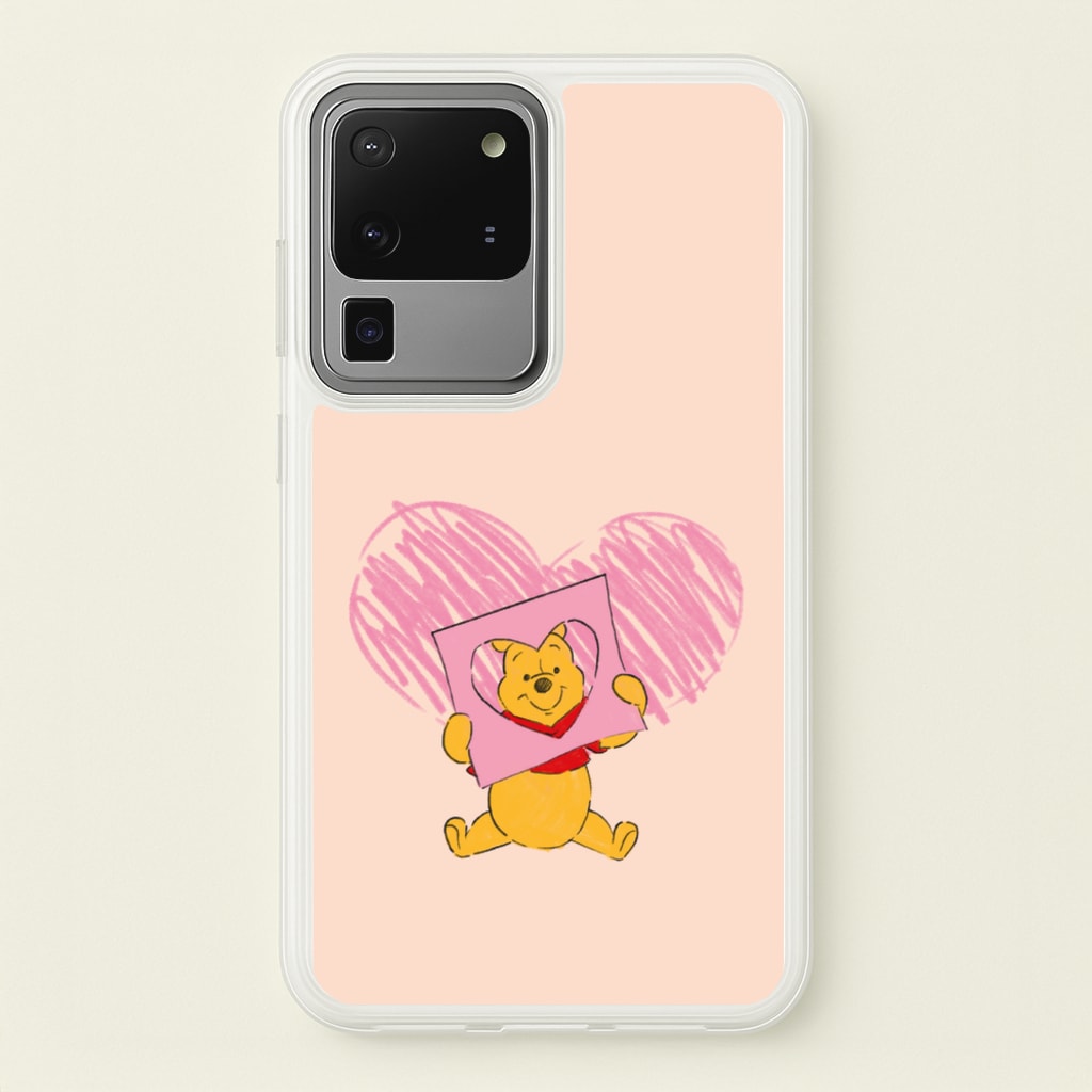 Pooh Heart Drawing Valentine's - Disney Valentine's Phone Case for Galaxy S20 Ultra