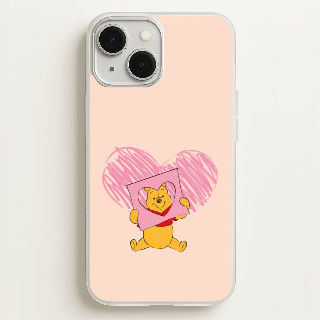 Pooh Heart Drawing Valentine's - Disney Valentine's Phone Case for iPhone 13 Mini