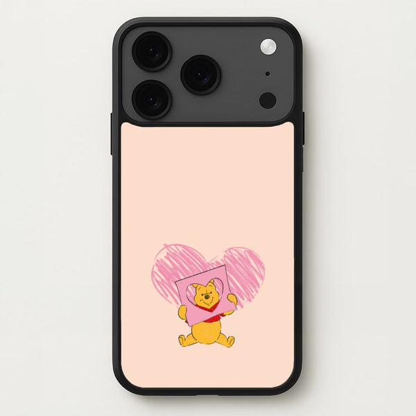 Pooh Heart Drawing Valentine's Phone Case for iPhone 17 Pro