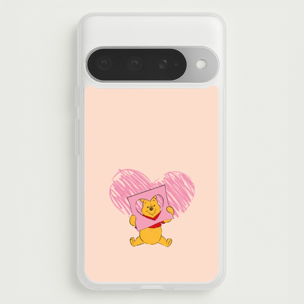 Pooh Heart Drawing Valentine's Phone Case for Google Pixel 10 Pro XL