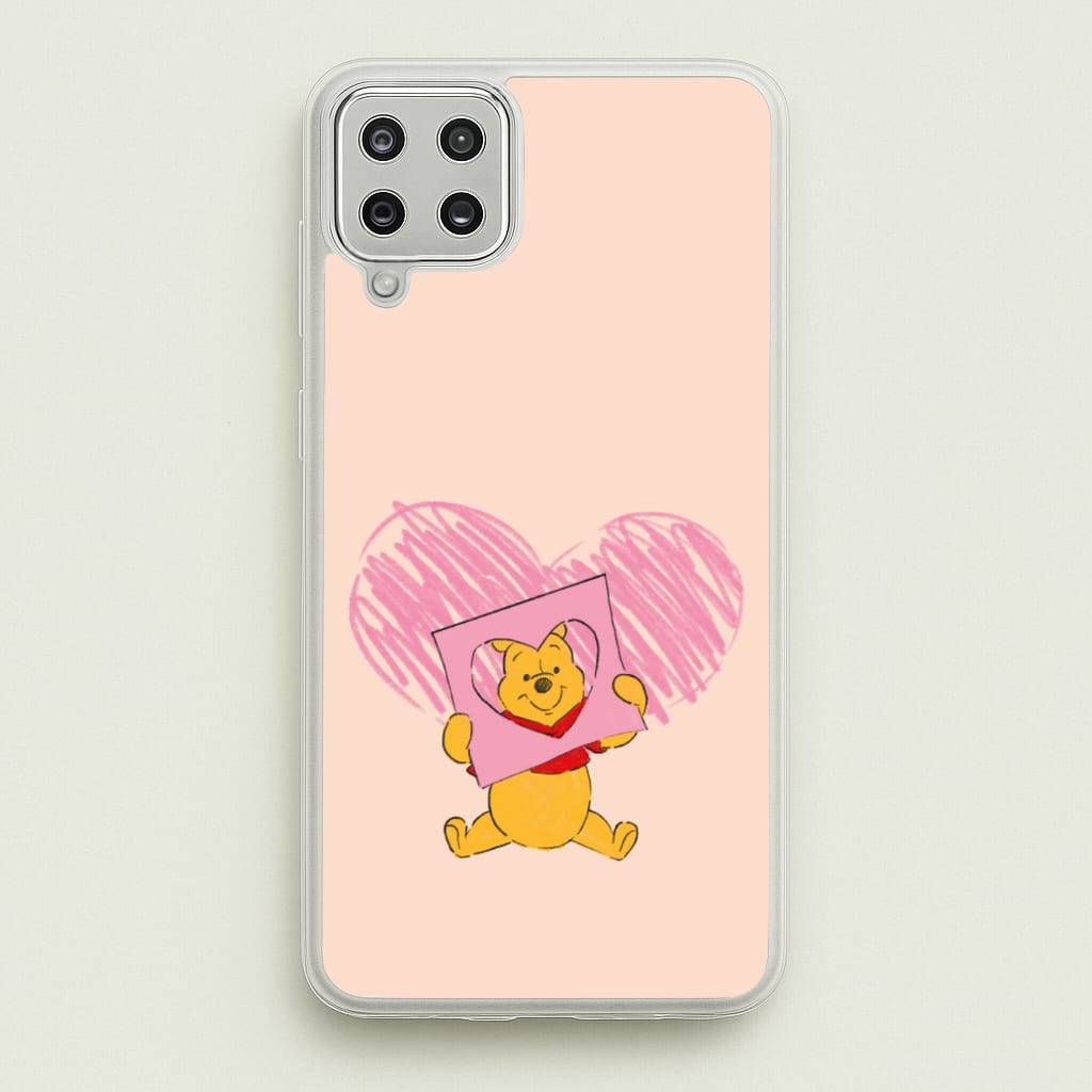 Pooh Heart Drawing Valentine's - Disney Valentine's Phone Case for Galaxy A12