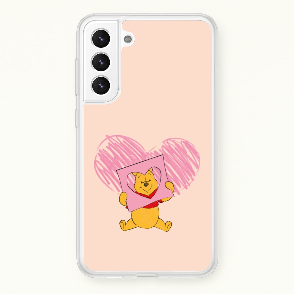 Pooh Heart Drawing Valentine's - Disney Valentine's Phone Case for Galaxy S21 Plus