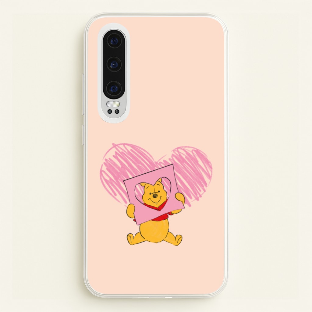 Pooh Heart Drawing Valentine's - Disney Valentine's Phone Case for Huawei P30