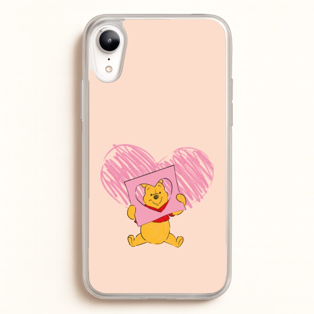 Pooh Heart Drawing Valentine's - Disney Valentine's Phone Case for iPhone XR