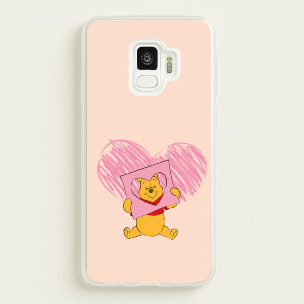 Pooh Heart Drawing Valentine's - Disney Valentine's Phone Case for Galaxy S9
