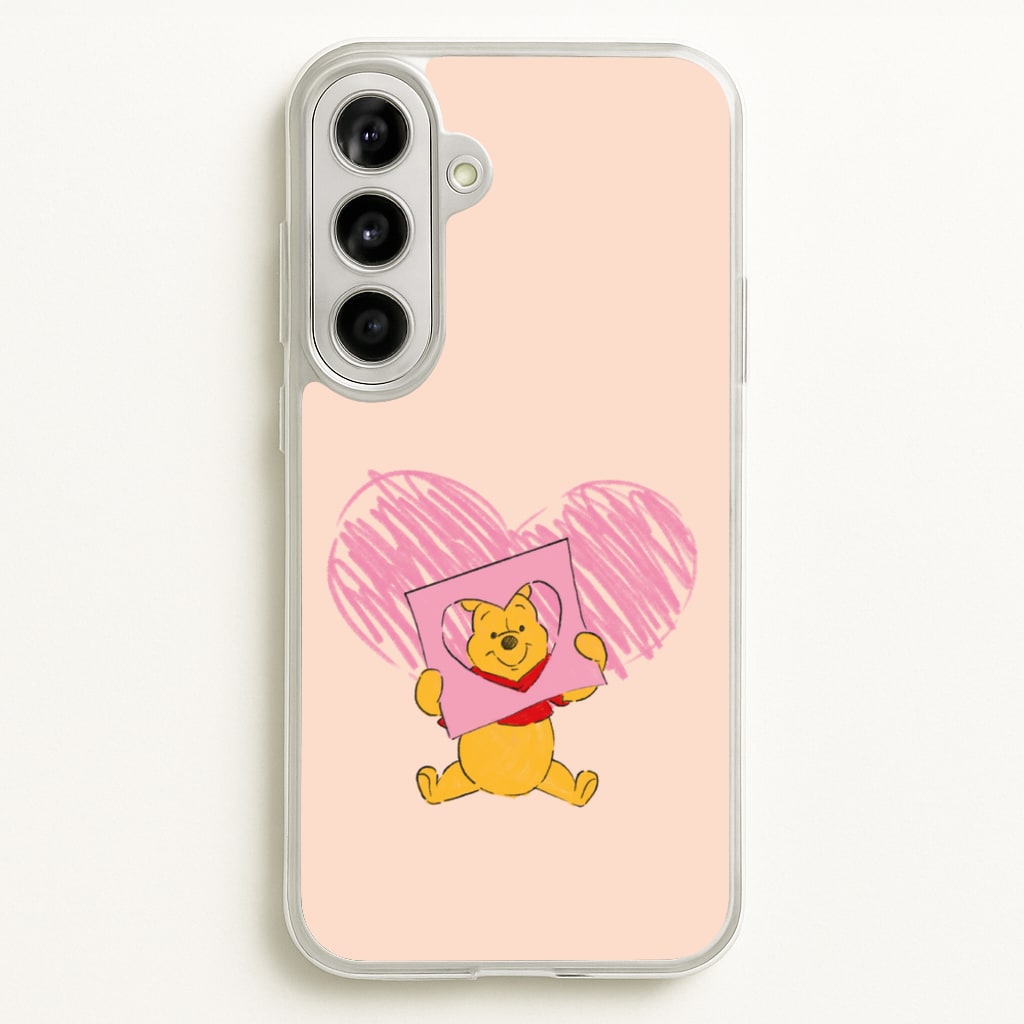 Pooh Heart Drawing Valentine's - Disney Valentine's Phone Case for Galaxy A56